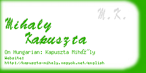 mihaly kapuszta business card